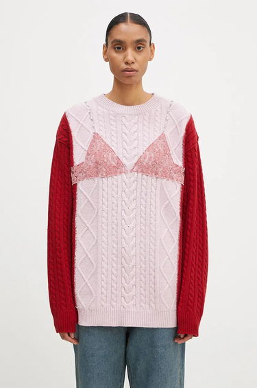 Пуловер Andersson Bell Lace Lingerie Boyfriend-Fit Knit Sweater Розово | atb1183w, 0
