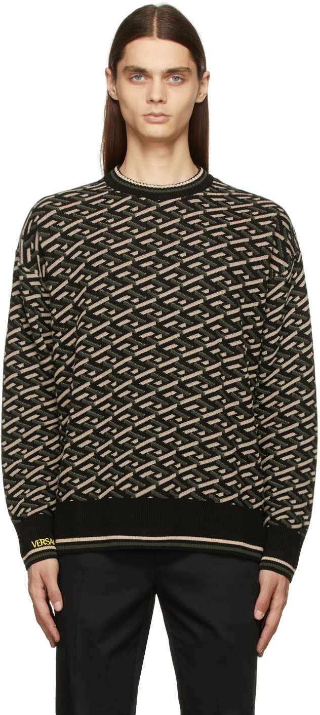 Пуловер Versace La Greca Jacquard Knit Sweater Многоцветен | 1002347 1A01605