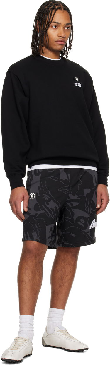 Къси панталони AAPE by A Bathing Ape 'AAPENOW' Moonface Logo Camo Sweat Shorts Черно | AAPSPMB677XXNBKZ, 3