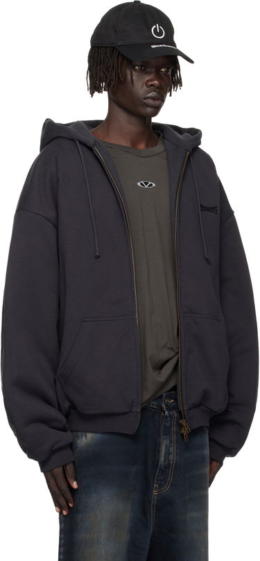 Суитчър VETEMENTS VETEMENTS Puffed Oversized Zip-Up Hoodie Черно | UH76ZU860B, 1