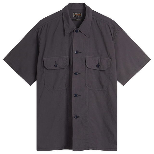 Beams Plus Textured Ripstop Short Sleeve Shirt, Size Large