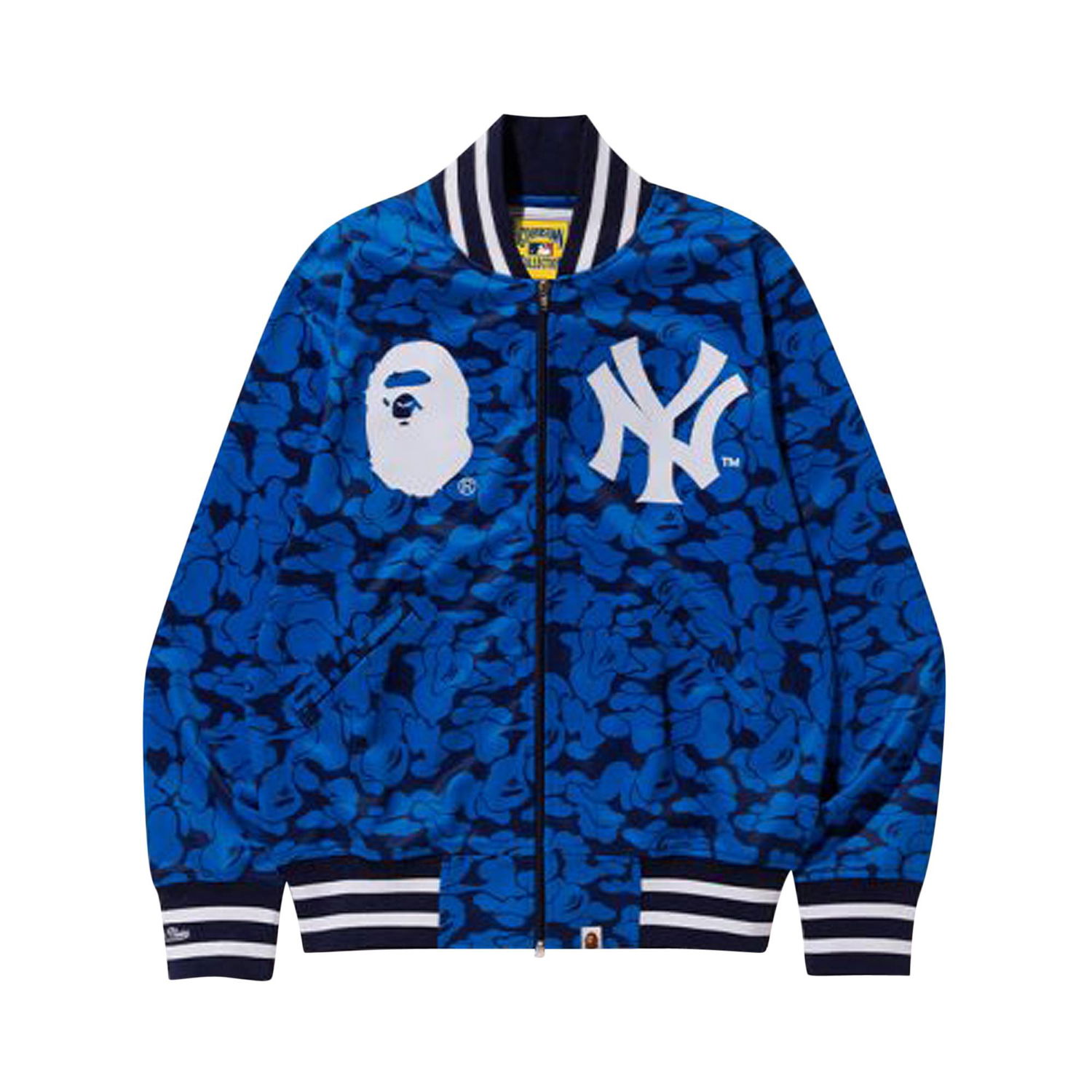 Яке BAPE x Mitchell & Ness Yankees Jacket Синьо | 0039 1FW180308XM&N BLUE, 1