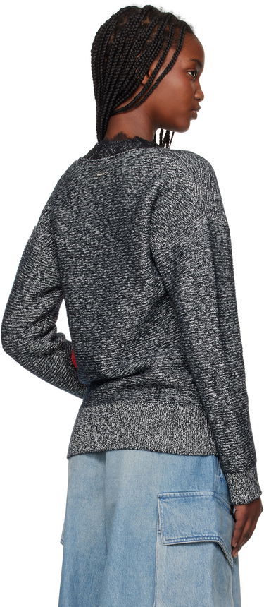 Пуловер JW Anderson JW Anderson V-Neck Lace Trim Sweater Сиво | KW1400-YN0402, 2