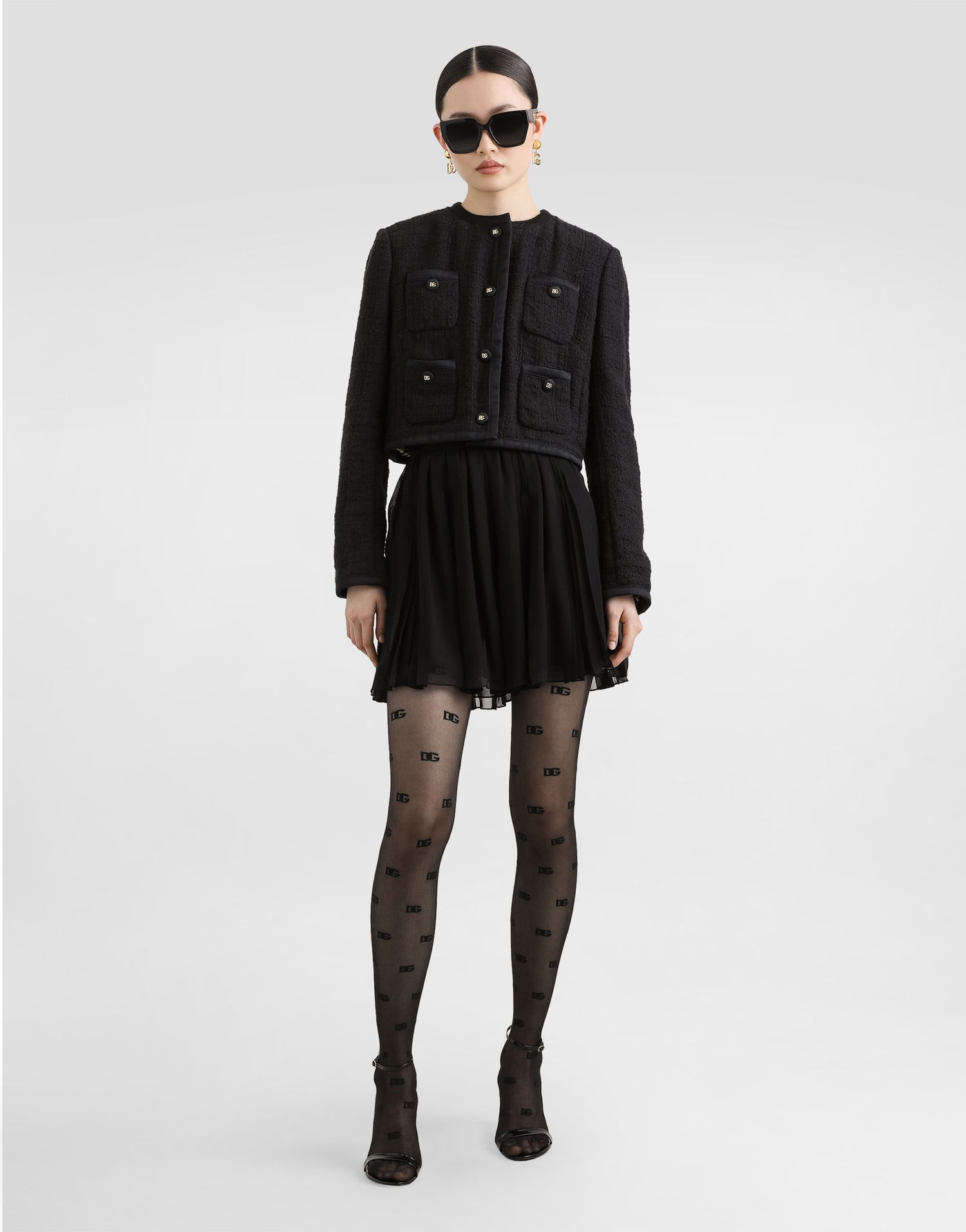 Пола Dolce & Gabbana Dolce & Gabbana Pleated Chiffon Skirt Черно | F4C7TTFUSNWN0000, 1