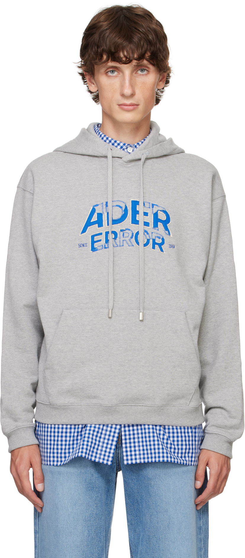 Суитчър ADER ERROR Embroidered Logo Hoodie Сиво | BN25FYHD0101GR