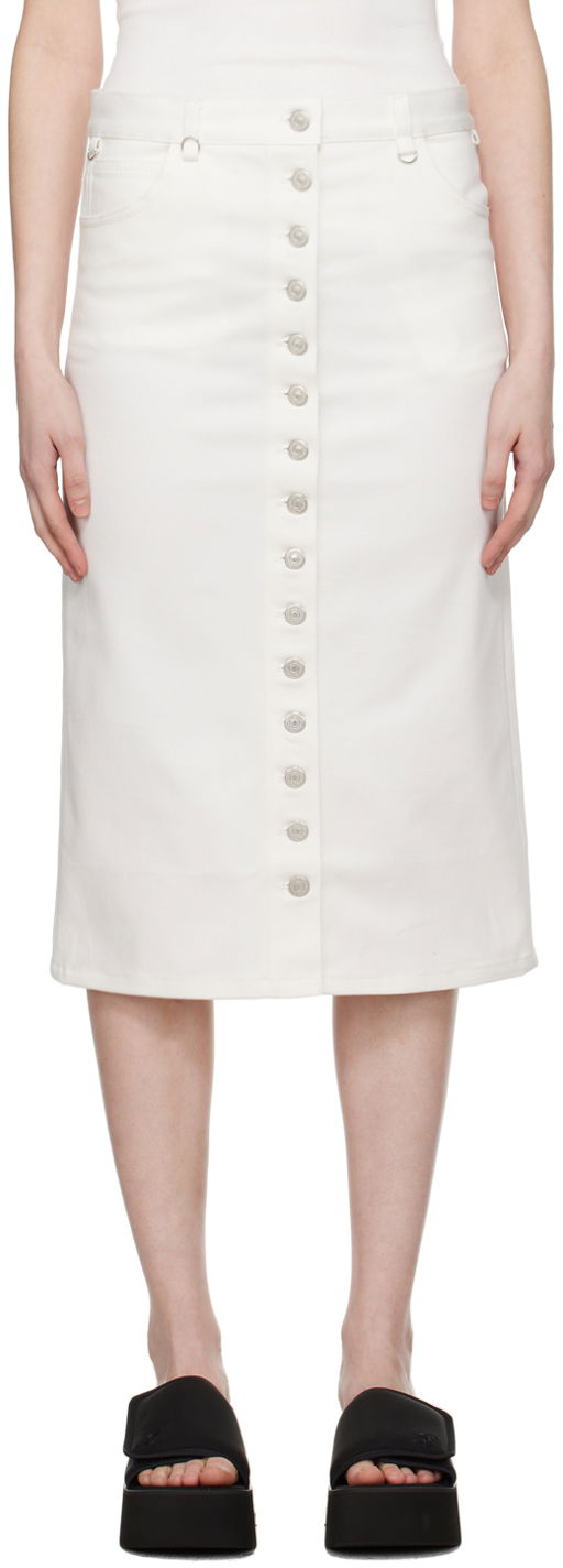 Пола Courrèges Courrèges Multiflex Denim Button-Front Skirt Бяло | 124DJU155DE0022, 0