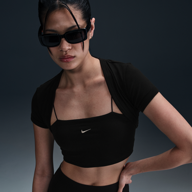 Комплект Nike Sportswear Chill Knit 2-in-1 Slim Ribbed Crop Top Черно | HJ1299-010, 0