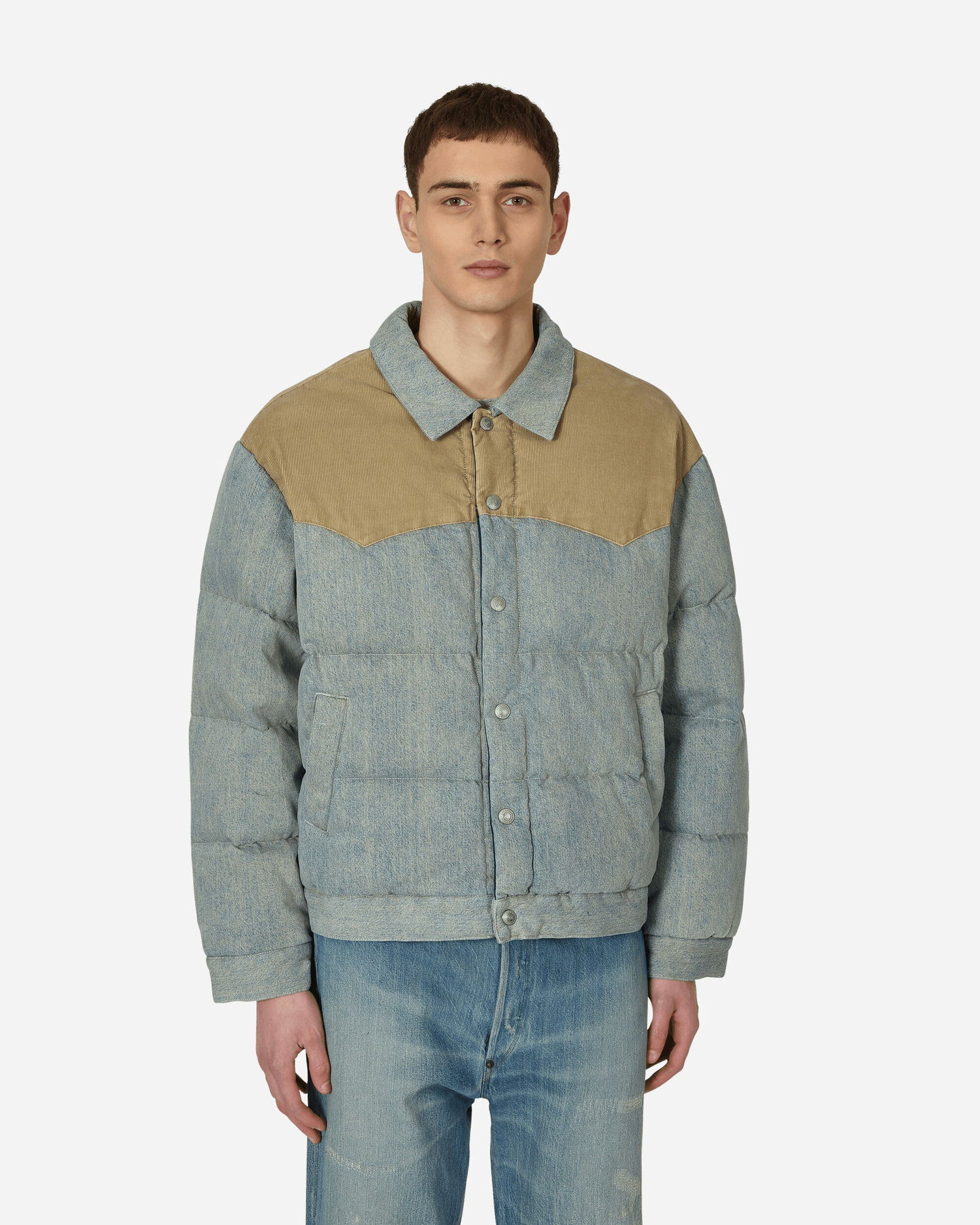 Пухо яке Levi's CLOT x Reversible Denim Puffer Jacket Сиво | A5353 0000, 0