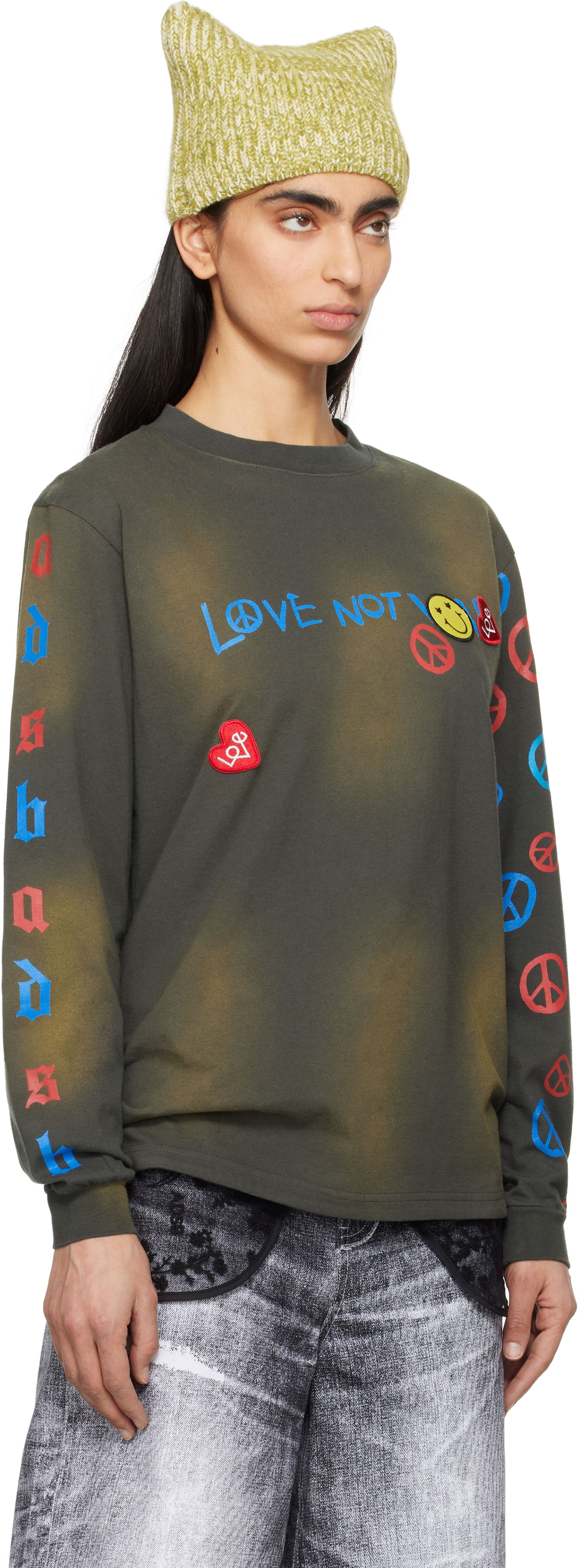 Тениска Andersson Bell Andersson Bell 'Love Not War' Long Sleeve T-shirt Зелено | atb1254u, 1