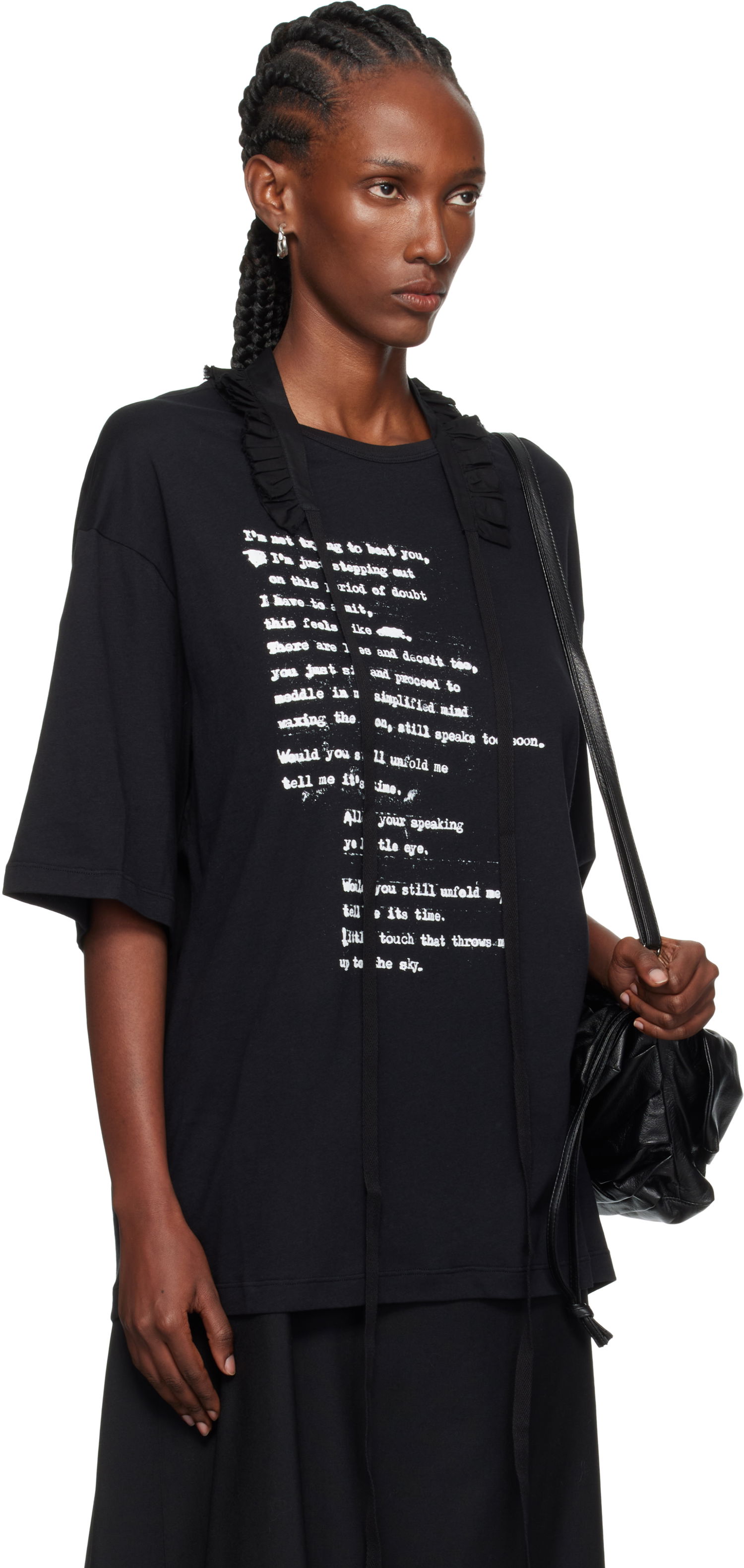 Тениска Ann Demeulemeester Ann Demeulemeester Danvald High Comfort Graphic T-Shirt Черно | 2520-W-JTS06-54-C-FA206-099, 1