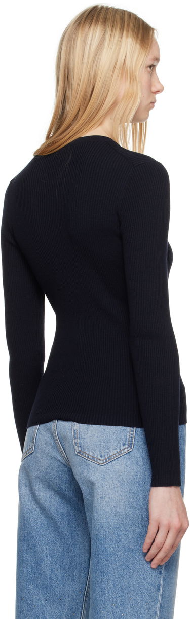 Пуловер MAISON KITSUNÉ Maison Kitsuné Baby Fox Patch Fine Ribbed Sweater Черно | OW00801KT1091, 2