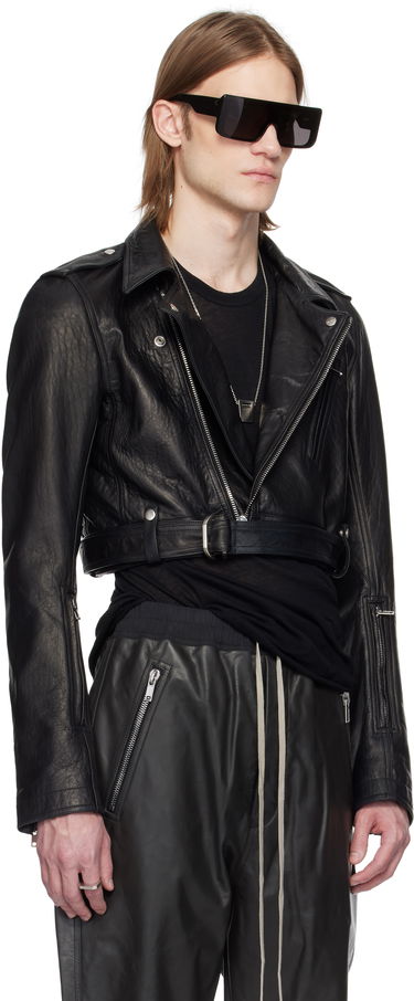 Яке Rick Owens Rick Owens Hollywood Cropped Stooges Leather Jacket Бяло | RR01E5707 LBH, 4