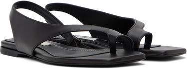 Кецове и обувки TOTEME TOTEME Leather Thong Sandals Черно | 252-WAS0202-LE0131, 3