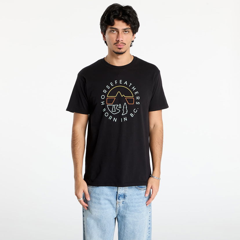 Тениска Horsefeathers Line Circle T-Shirt Черно | SM1392B