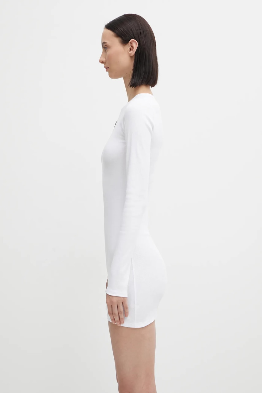 Pокля Marine Serre Marine Serre Moon Logo Ribbed Jersey Mini Dress Бяло | WDR267ACJER0011, 1