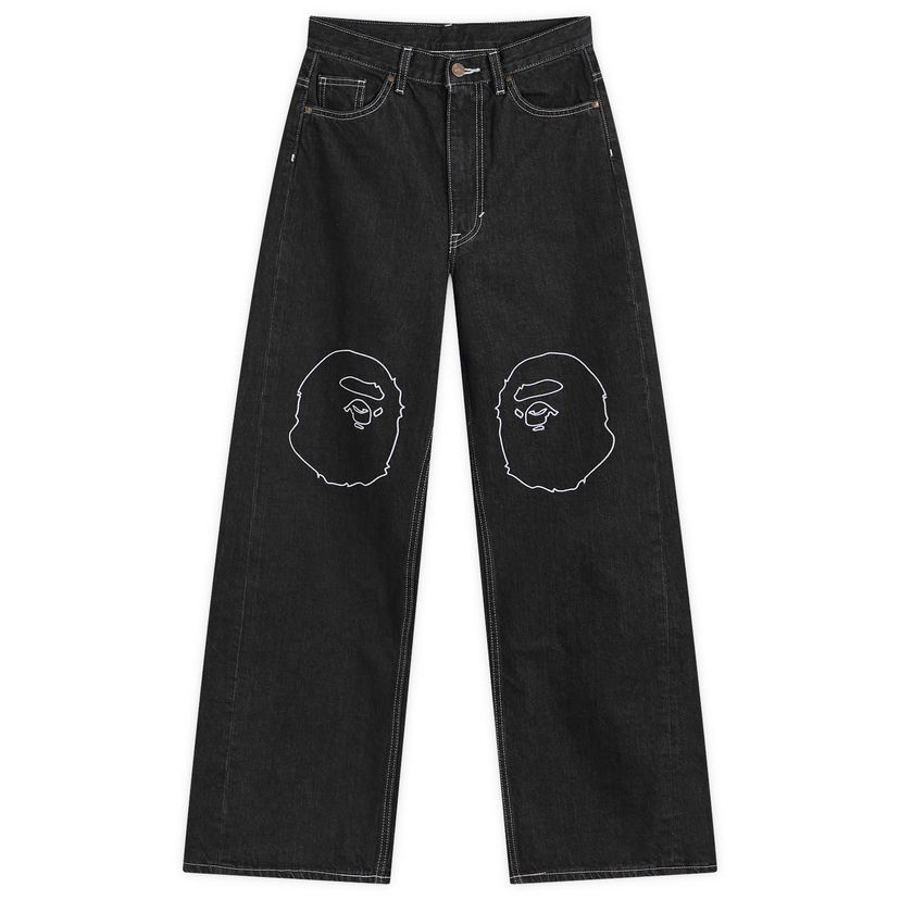 Дънки BAPE Ape Head Oversized Jeans Черно | 001DPK802005L-BLK