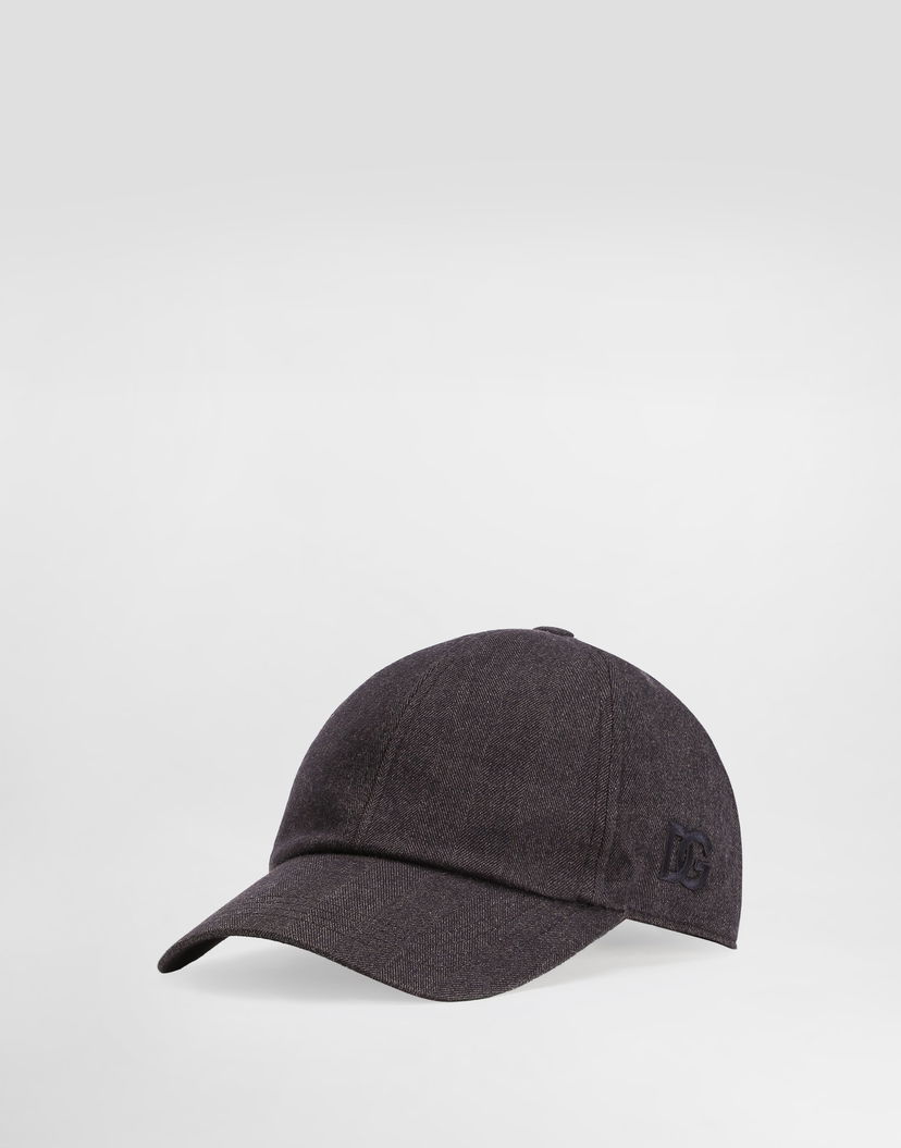 Шапка с козирка Dolce & Gabbana Dolce & Gabbana Chevron Flannel Baseball Cap Сиво | GH886ZFCTABS8030