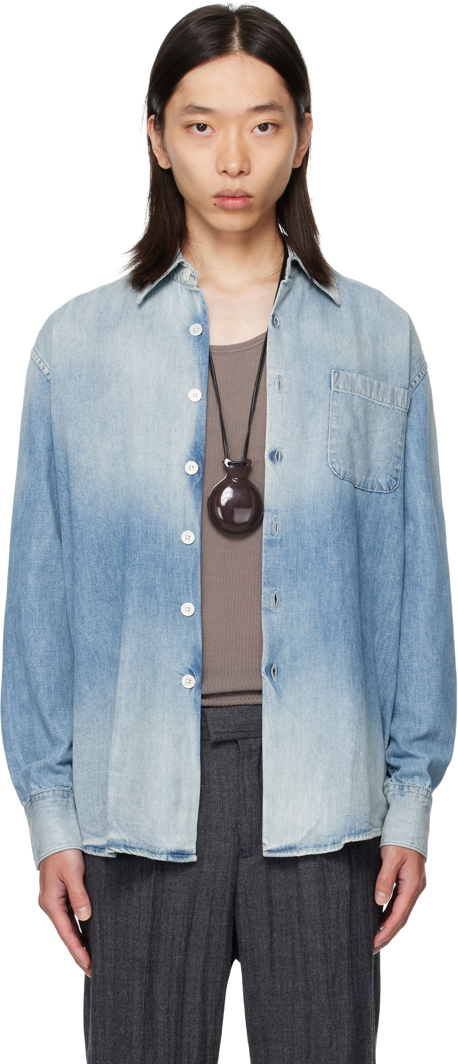 Риза OUR LEGACY OUR LEGACY Above Denim Shirt Синьо | M4252AC, 0