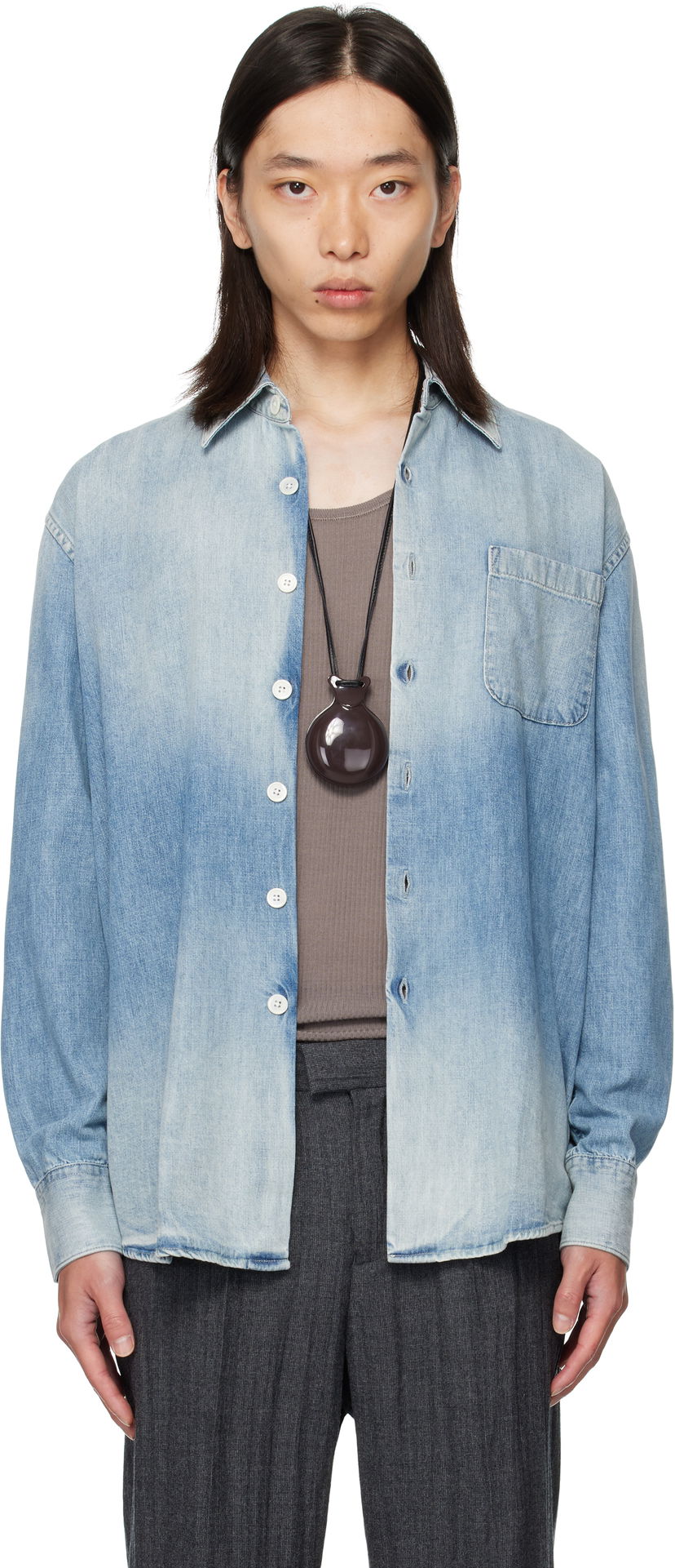 Риза OUR LEGACY OUR LEGACY Above Denim Shirt Синьо | M4252AC