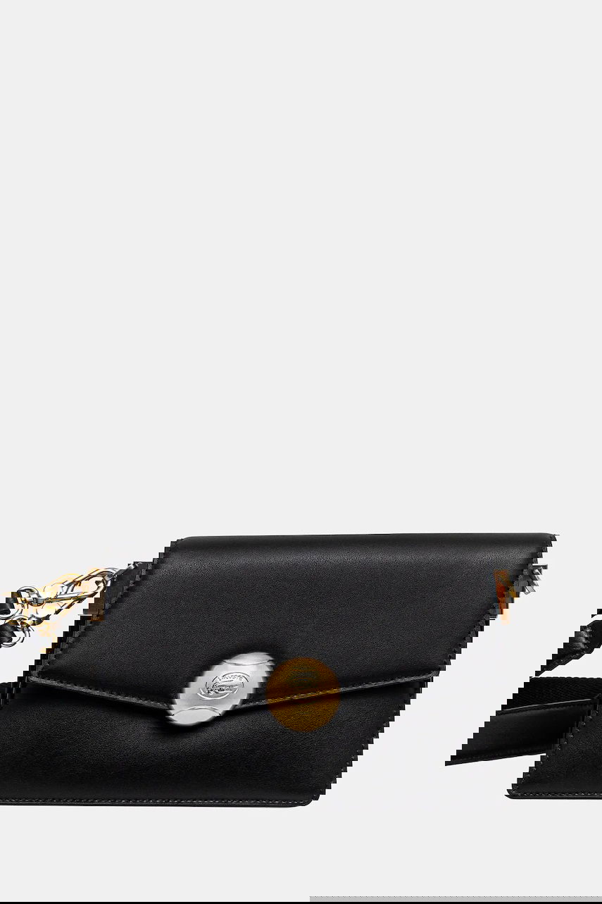 Дамска чанта Lacoste Lacoste Leather Shoulder Bag Черно | NF5105IT, 0