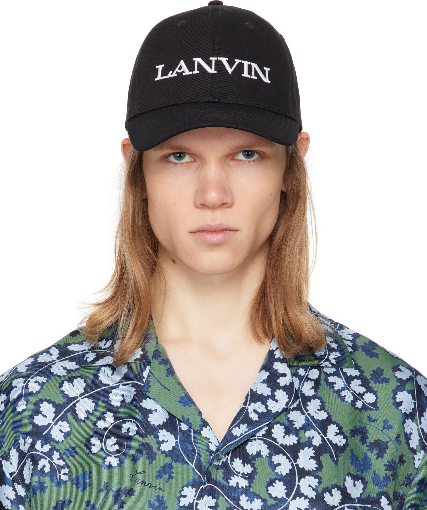 Шапка с козирка LANVIN Lanvin Embroidered Cotton Baseball Cap Черно | AM-HAWCA1-1CLO-P25, 0