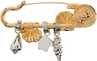 Значка Versace Versace Gold & Silver-Tone Icons De La Mer Safety Pin Brooch Жълто | 1020570_1A00620, 1