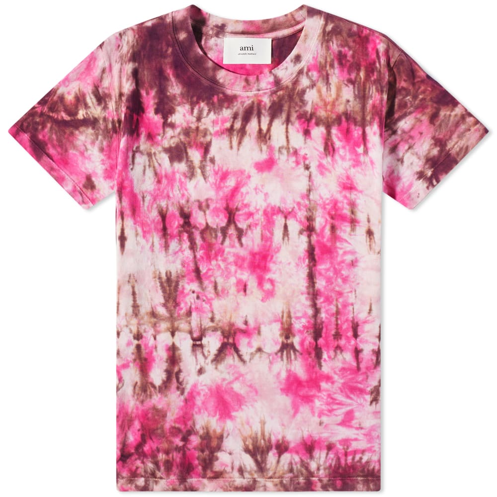 Тениска AMI Tie Dye Tee Розово | UTS008-728654, 0