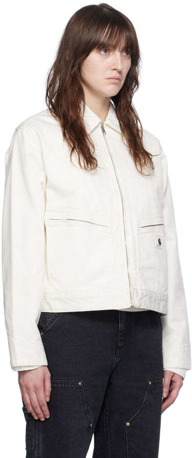 Яке Carhartt WIP Women's Cropped Organic Cotton Zip-Up Jacket Бяло | I033568 D602, 1