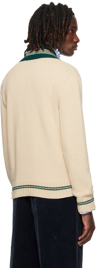 Пуловер Valentino Valentino 'Le Chien De La Maison' Jacquard Wool V-Neck Sweater Бежово | 7V3KC35EB2M, 2