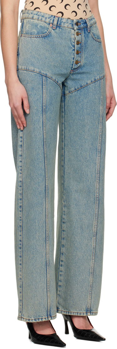 Дънки Marine Serre Marine Serre Moon Laser Flare Jeans Синьо | WPA126A CDEN0003, 1