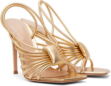 Кецове и обувки Gianvito Rossi Hellen Square Toe Heeled Sandals Металик | G32488-15RIC-NPS, 3