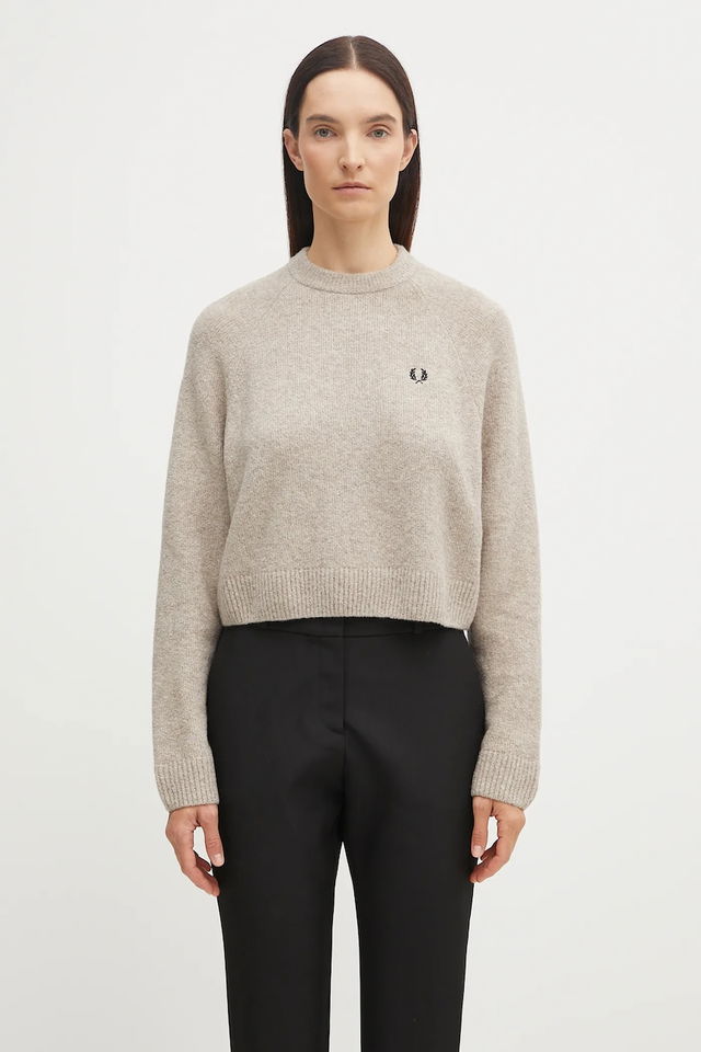 Fred Perry Cropped Wool-Blend Sweater