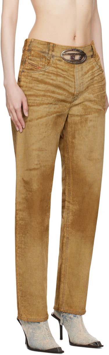 Дънки Diesel Straight Fit Jeans With Embossed Belt Бежово | A16677 0AJET, 1