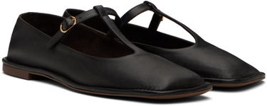 Кецове и обувки The Row The Row Square T-Strap Ballerina Flats Черно | F1599-SL3, 3