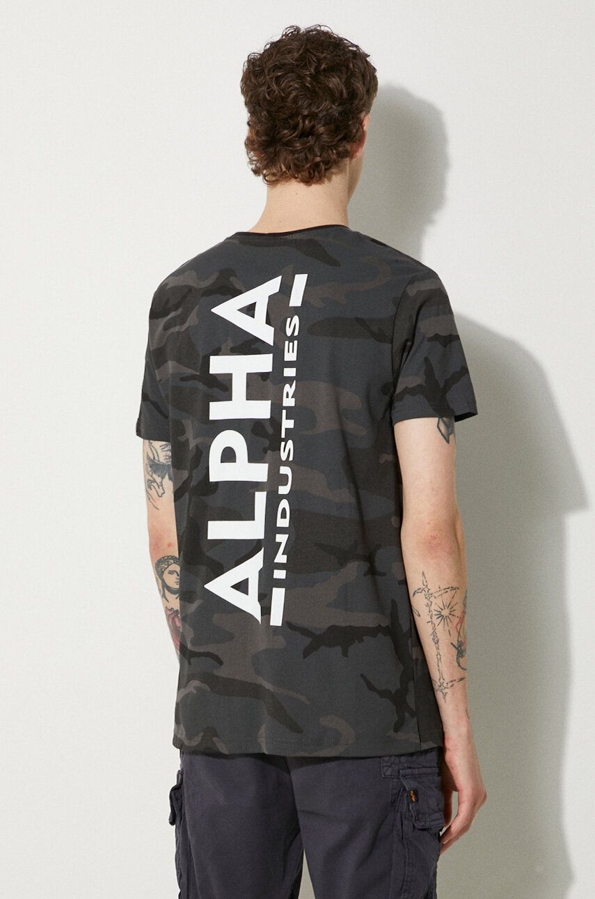 Тениска Alpha Industries Men's Camo T-Shirt with Short Sleeves Сиво | 128507C.125, 1