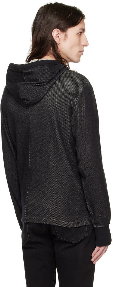 Суитчър rag & bone Collin Textured Knit Hoodie Черно | MBC22HT024JQ24, 2