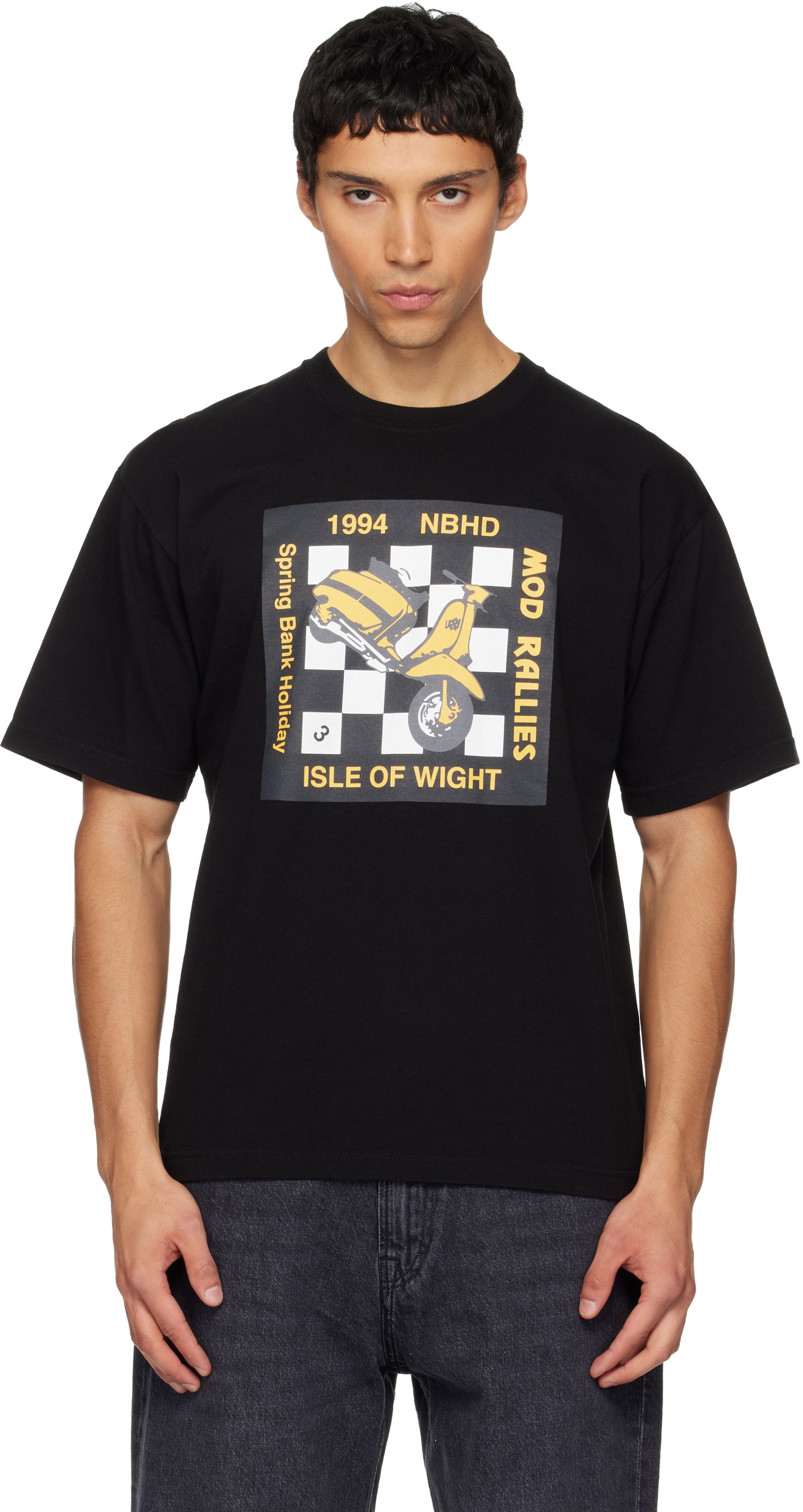 Тениска Neighborhood Mod Rallies Isle of Wight Graphic T-shirt Черно | 252PCNH-ST10, 0