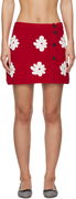 MSGM Crocheted Miniskirt with Floral Appliqué