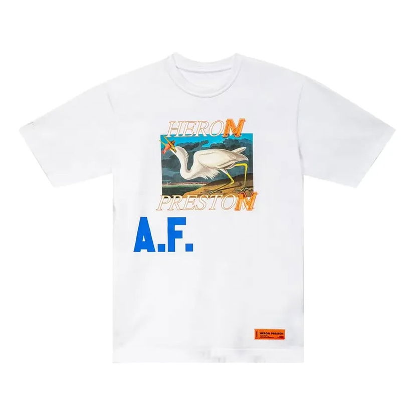 Тениска HERON PRESTON Heron Preston Heron AF Graphic T-Shirt Бяло | HMAA020R21JER0020145