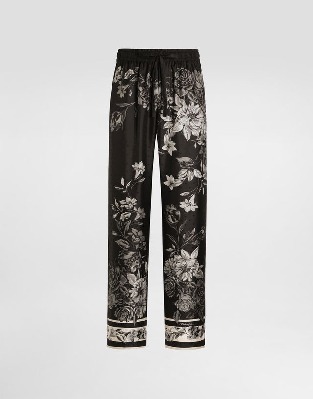 Dolce & Gabbana Flower Bouquet-print Vanity Jacquard Twill Trousers