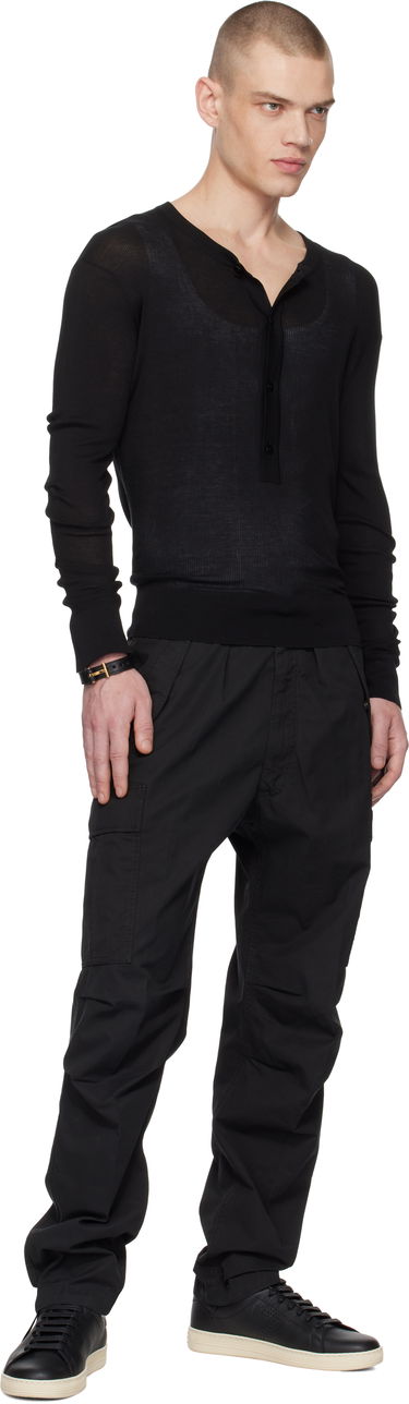 Тениска Tom Ford Tom Ford Four-Button Henley Черно | KYL023-YMS081F24, 3