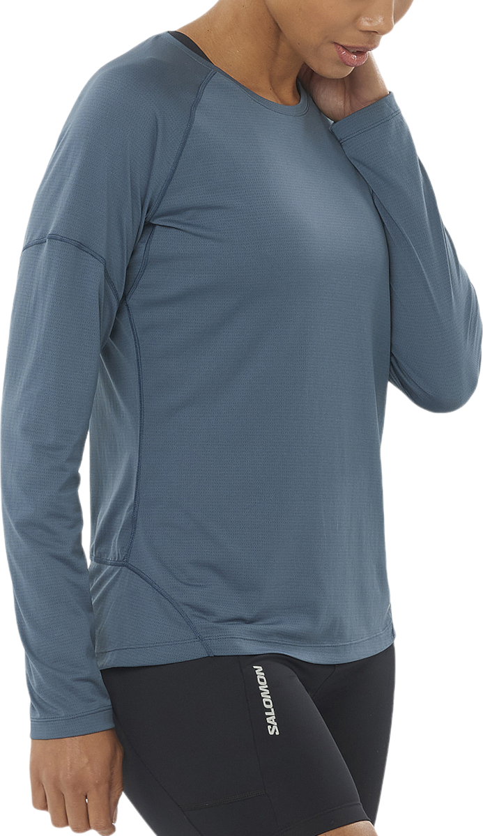 Тениска Salomon CROSS RUN Long Sleeve Tee Синьо | lc2270500