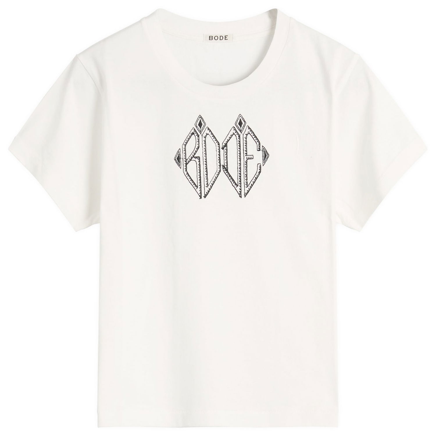 Тениска Bode Diamond Monogram T-Shirt Бяло | WRF25CS018-CREAM, 0