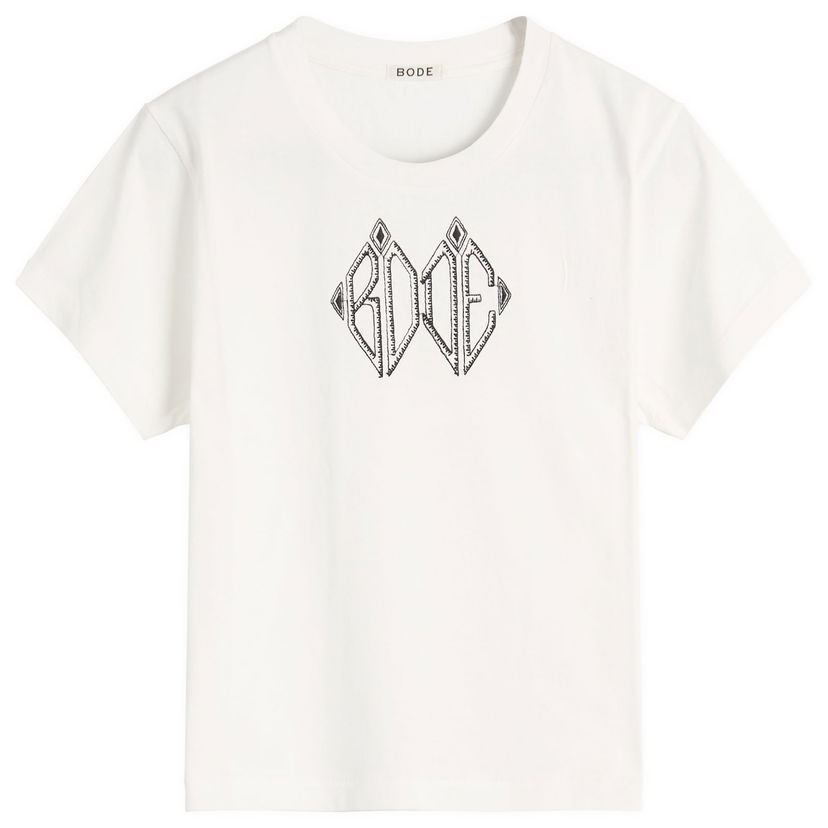 Тениска Bode Diamond Monogram T-Shirt Бяло | WRF25CS018-CREAM