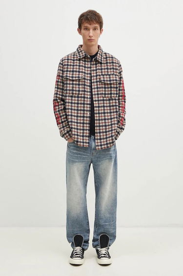 Риза BILLIONAIRE BOYS CLUB Men's Regular Fit Embroidered Checked Shirt Синьо | B24429, 4