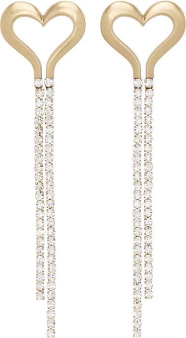 Обеци Area Crystal Heart Fringe Earrings Металик | PF24AWJW0017OT01, 0