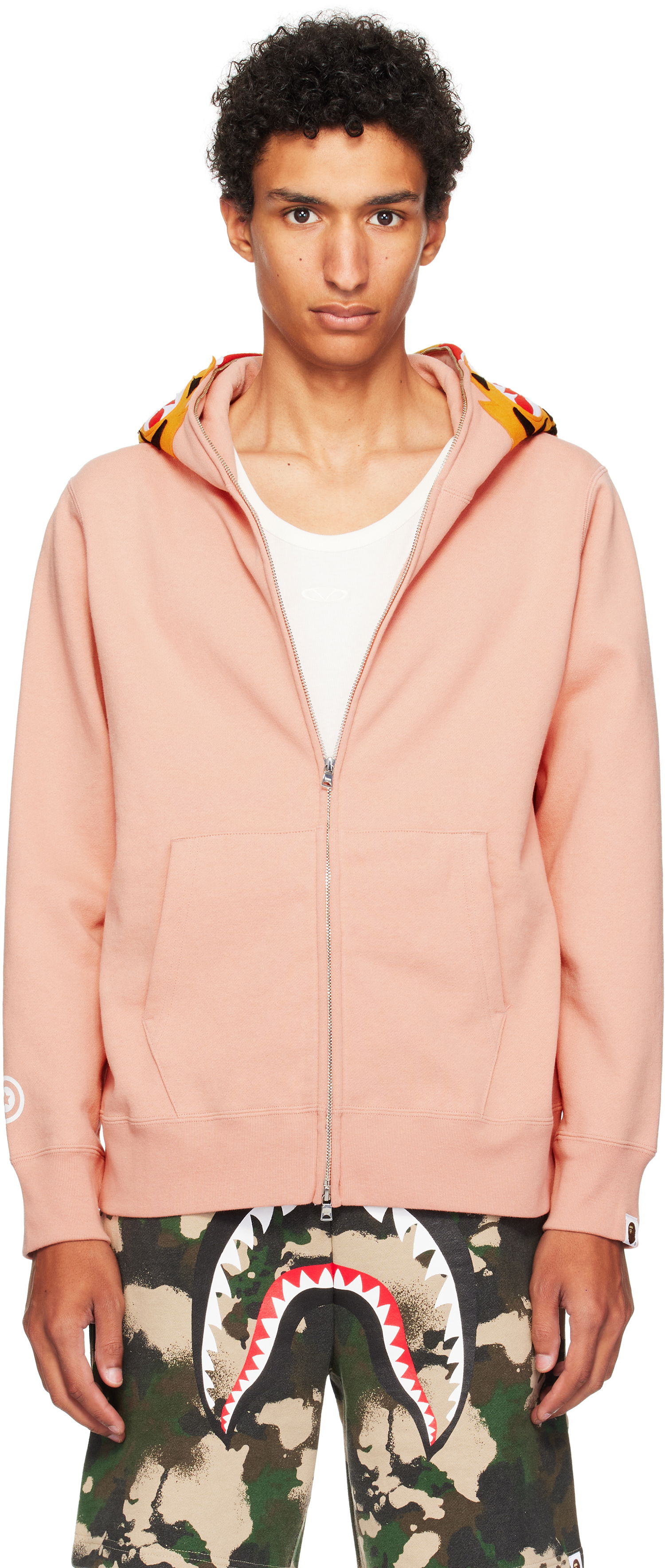 Суитчър BAPE Tiger Full Zip Hoodie Розово | 001ZPL301006M, 0