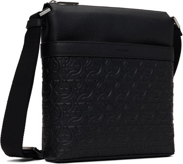 Чанта през рамо FERRAGAMO Ferragamo Embossed Gancini Crossbody Bag Черно | 769480, 1