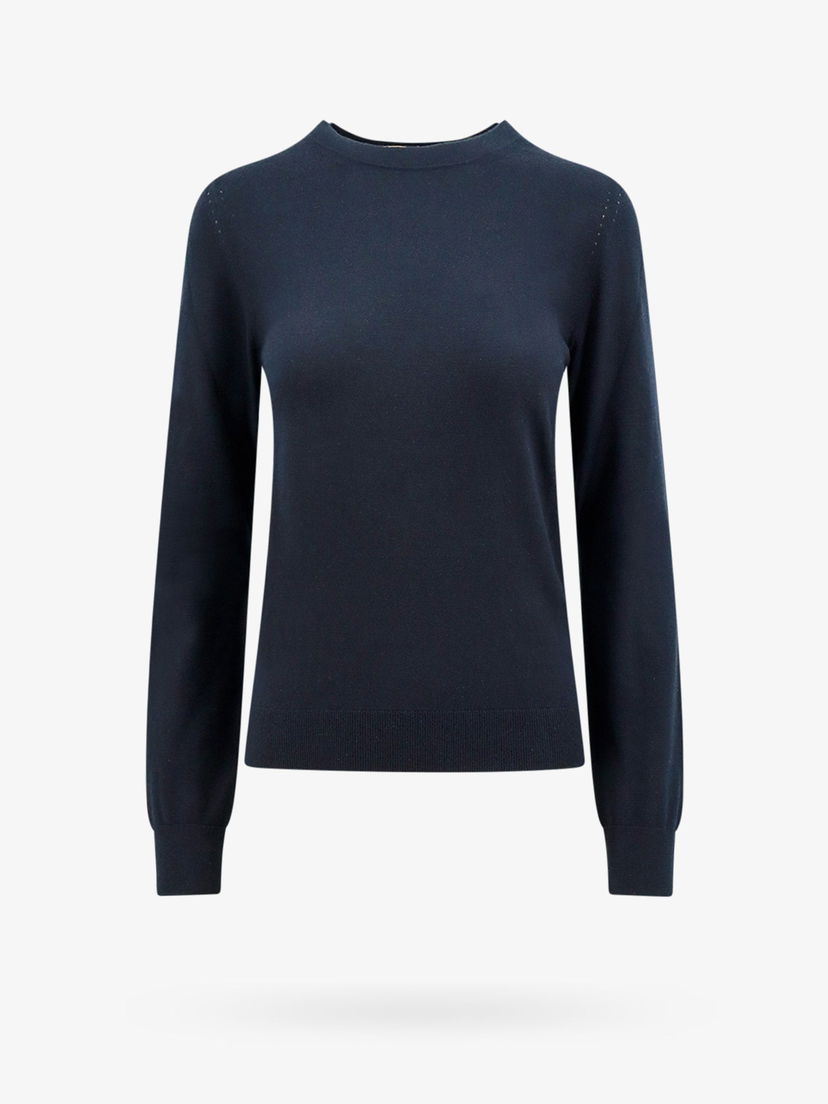 Пуловер Loro Piana Navy Blue Crew Neck Sweater Тъмно синьо | FAM9049W000