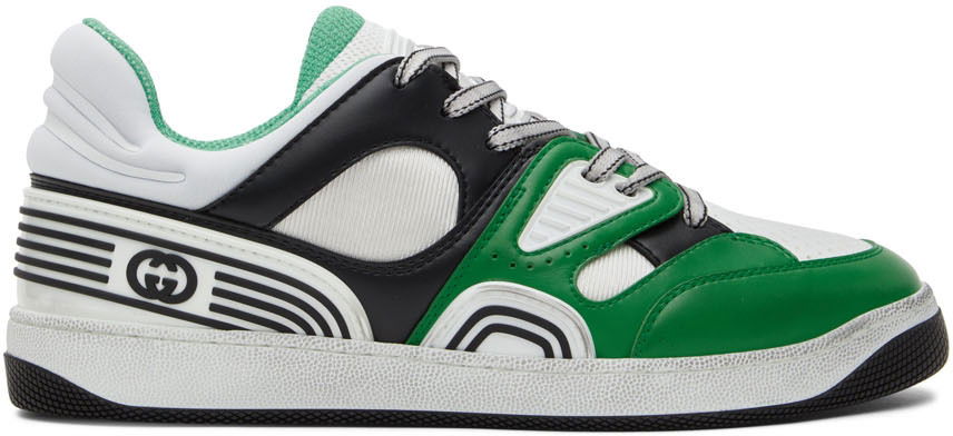 Кецове и обувки Gucci Basket Sneakers 'Green & Black' Зелено | 697882 2SH90, 0